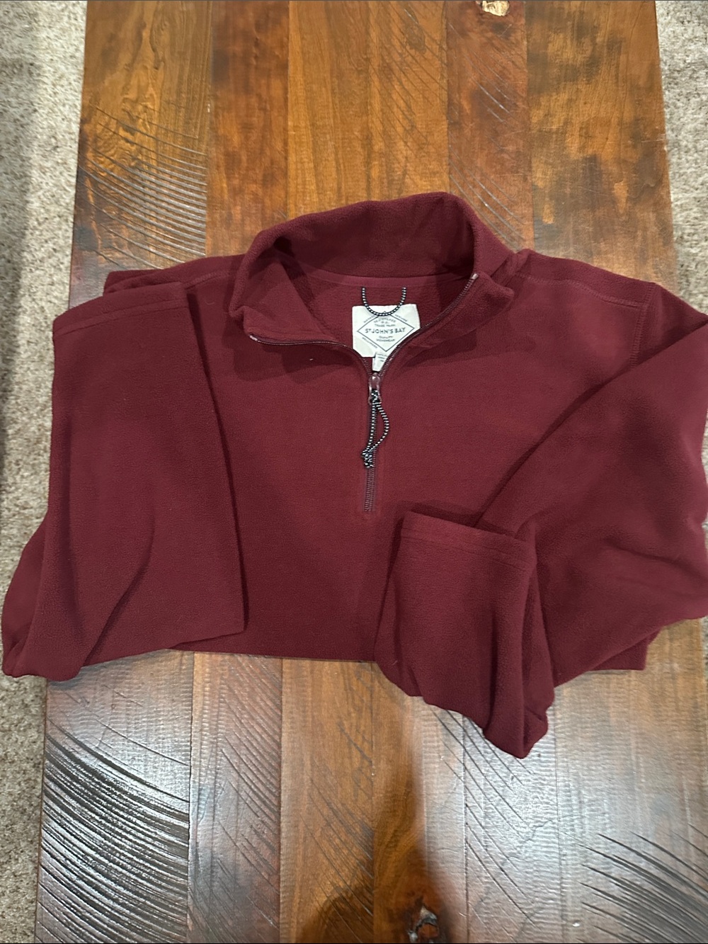 St. John’s Bay  Men's Fleece Half-Zip Pullover Sweater - Wine